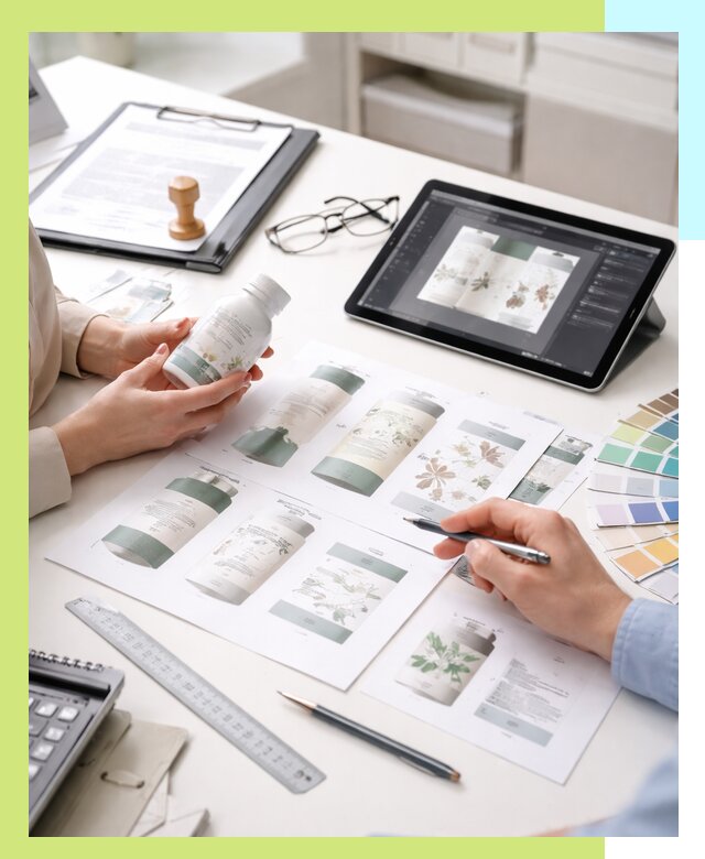 Профессиональная разработка дизайна и текста этикетки продукции в Канске